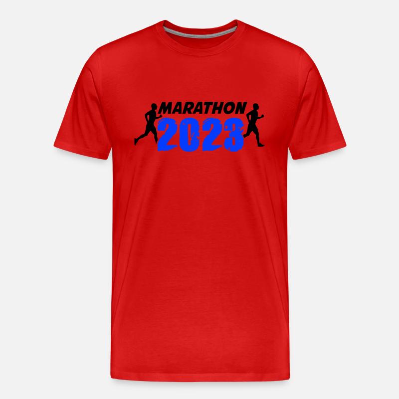 Marathon 2023 - Männer Premium Bio T-Shirt - Rot