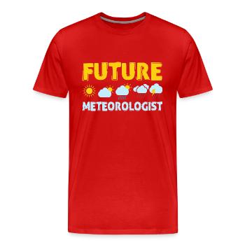 Future Meteorologist Weather Meteorology - Men's Premium Organic T-Shirt - red - Front - Damien (186cm)