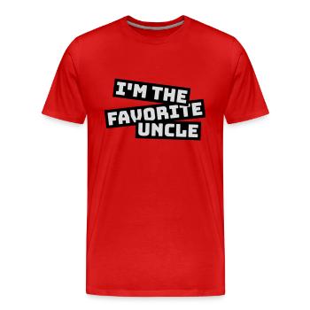 im the favorite uncle - Männer Premium Bio T-Shirt - Rot - Vorne - Damien (186cm)