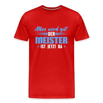 Meisterprüfung bestanden Handwerk Meister - Männer Premium Bio T-Shirt - Rot - Vorne - Damien (186cm)