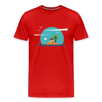 Sommer - Männer Premium Bio T-Shirt - Rot - Vorne - Damien (186cm)