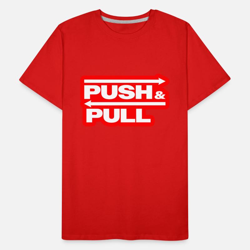 Push and Pull Red Männer Premium Bio T-Shirt