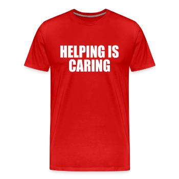Helping is caring - Men's Premium Organic T-Shirt - red - Front - Damien (186cm)
