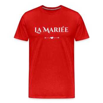 Das Brautherz - Bride-to-be - Männer Premium Bio T-Shirt - Rot - Vorne - Damien (186cm)