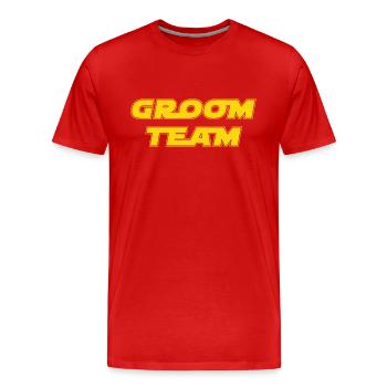 GROOM TEAM - Männer Premium Bio T-Shirt - Rot - Vorne - Damien (186cm)