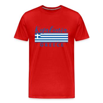 Mykonos Athen Korfu Urlaub Griechenland - Männer Premium Bio T-Shirt - Rot - Vorne - Damien (186cm)
