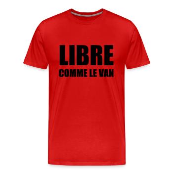 libre - T-shirt bio Premium Homme - rouge - Devant - Damien (186cm)
