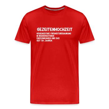 Mariage Mariage de marée 59 ans de mariage - T-shirt bio Premium Homme - rouge - Devant - Damien (186cm)