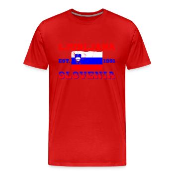 Slowenien Urlaub Slovenija Flagge Balkanland - Männer Premium Bio T-Shirt - Rot - Vorne - Damien (186cm)