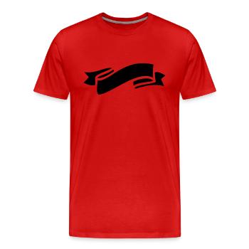 Symbole de banderole - T-shirt bio Premium Homme - rouge - Devant - Damien (186cm)