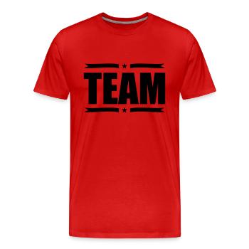 équipe - T-shirt bio Premium Homme - rouge - Devant - Damien (186cm)