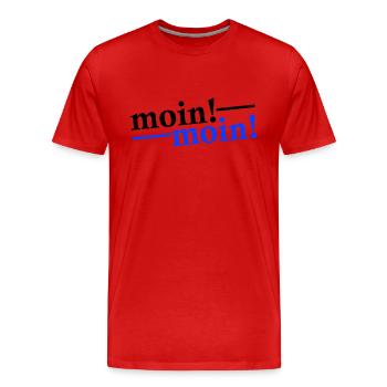 Moin Moin Gruß - Männer Premium Bio T-Shirt - Rot - Vorne - Damien (186cm)