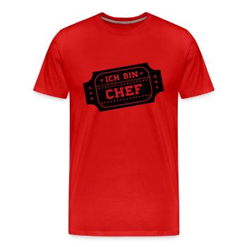 ich bin chef - Männer Premium Bio T-Shirt - Rot - Vorne - Damien (186cm)