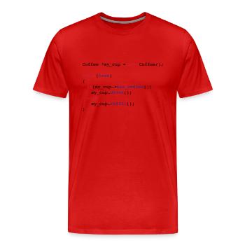 drink_coffe_c ++ - Männer Premium Bio T-Shirt - Rot - Vorne - Damien (186cm)
