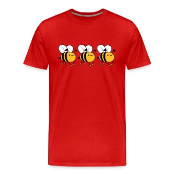 3 fleissige Bienen - Männer Premium Bio T-Shirt - Rot - Vorne - Damien (186cm)
