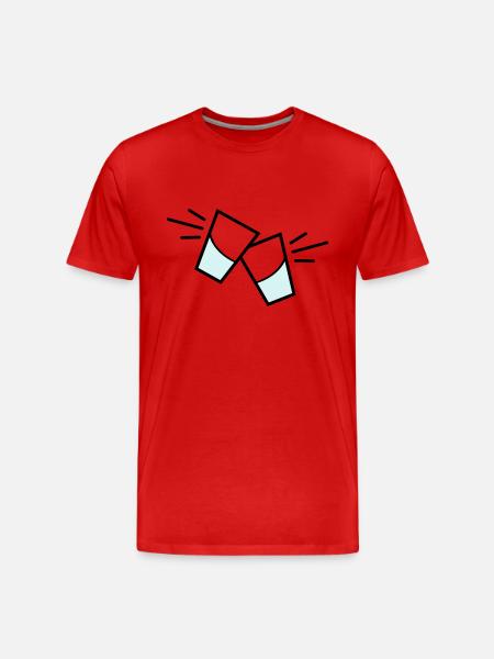vodka glas - Männer Premium Bio T-Shirt - Rot