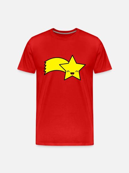 sternschnuppe_002 - Männer Premium Bio T-Shirt - Rot