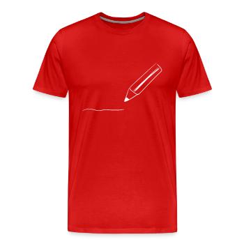 stylo à dessiner - T-shirt bio Premium Homme - rouge - Devant - Damien (186cm)