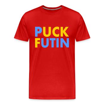 Puck futin - Männer Premium Bio T-Shirt - Rot - Vorne - Damien (186cm)