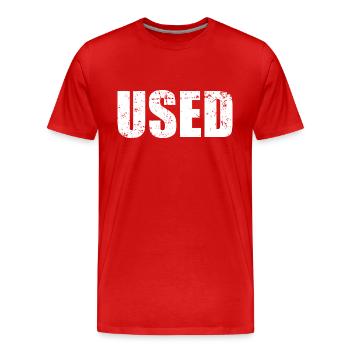 USED - Men's Premium Organic T-Shirt - red - Front - Damien (186cm)