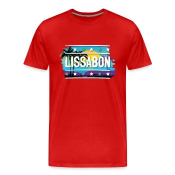 Lissabon - Männer Premium Bio T-Shirt - Rot - Vorne - Damien (186cm)