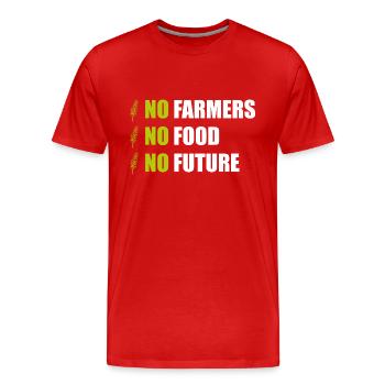No Farmers No Food No Future Farmers Demo Farmer - Men's Premium Organic T-Shirt - red - Front - Damien (186cm)