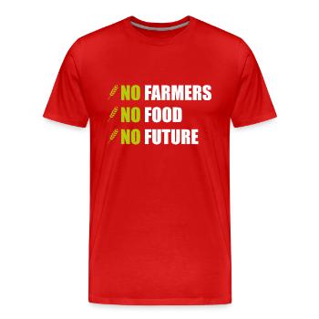 Farmer Demonstration Farmers Demo Tractor Driving - Men's Premium Organic T-Shirt - red - Front - Damien (186cm)