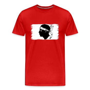 Corsica flag Corsica Flag Corsica Corsican - Men's Premium Organic T-Shirt - red - Front - Damien (186cm)