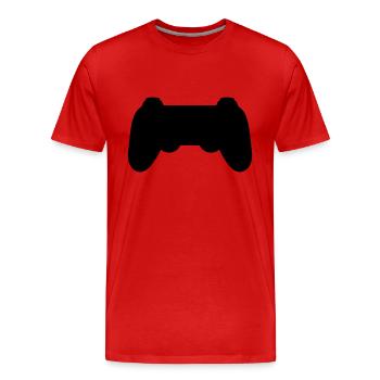 Contrôleur rétro de la console Silhouette - T-shirt bio Premium Homme - rouge - Devant - Damien (186cm)