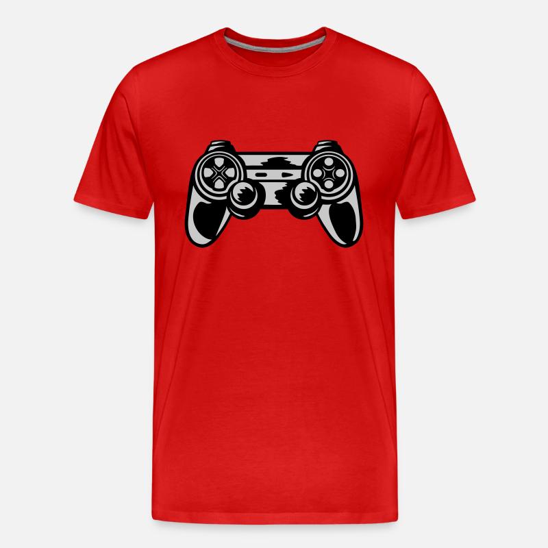 Konsole Retro Controller Gamer - Männer Premium Bio T-Shirt - Rot