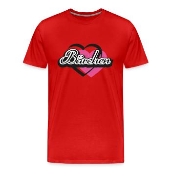 Kosename Bärchen Herz - Männer Premium Bio T-Shirt - Rot - Vorne - Damien (186cm)