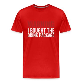 Avertissement J’ai acheté le paquet de boisson - T-shirt bio Premium Homme - rouge - Devant - Damien (186cm)