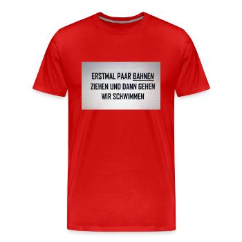 Schwimmen gehen - Männer Premium Bio T-Shirt - Rot - Vorne - Damien (186cm)
