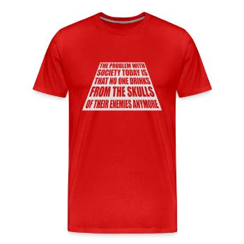 boissons de crânes ennemis - T-shirt bio Premium Homme - rouge - Devant - Damien (186cm)