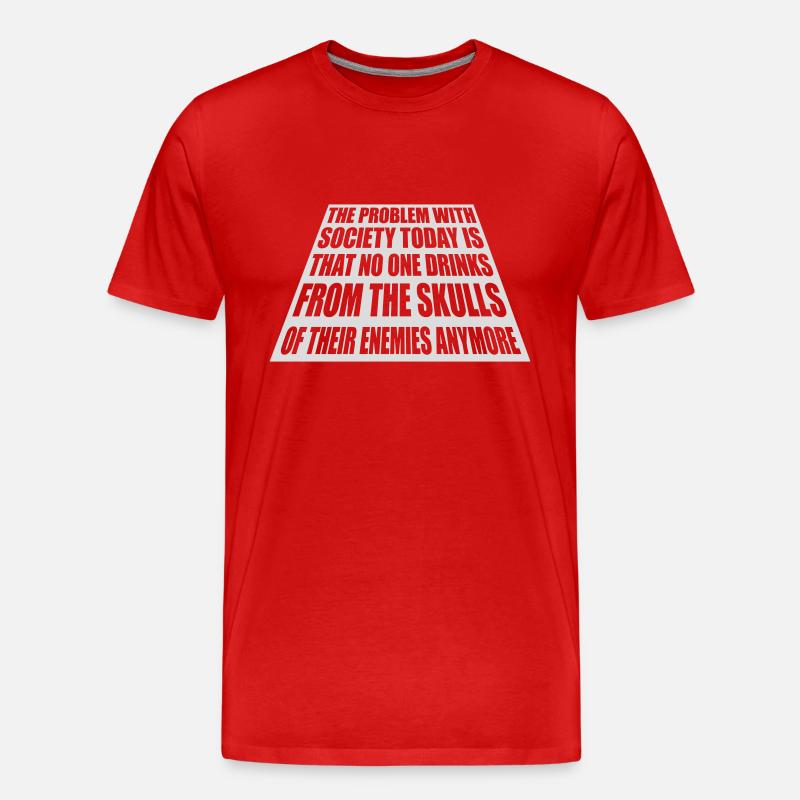 drinks from enemies skulls - Men's Premium Organic T-Shirt - red