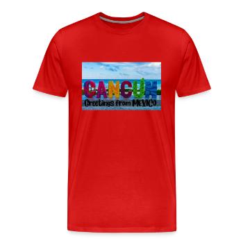 Grüße aus Mexiko . Cancun - Männer Premium Bio T-Shirt - Rot - Vorne - Damien (186cm)