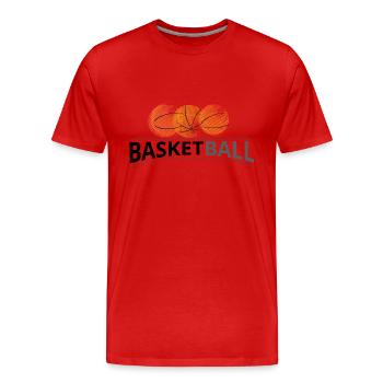 Basketball - Männer Premium Bio T-Shirt - Rot - Vorne - Damien (186cm)