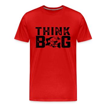Pensez à la pêche à la ligne - T-shirt bio Premium Homme - rouge - Devant - Damien (186cm)