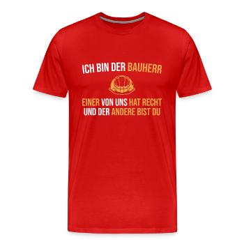 Bauherr Hausbau Hauskauf - Männer Premium Bio T-Shirt - Rot - Vorne - Damien (186cm)