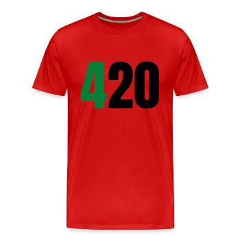 420 - T-shirt bio Premium Homme - rouge - Devant - Damien (186cm)