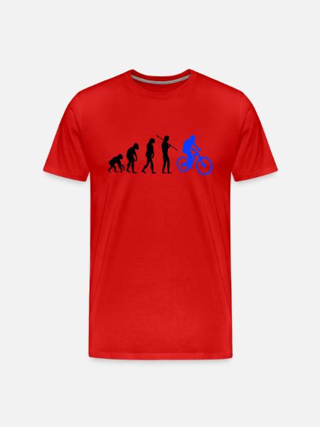 Biker Evolution - Männer Premium Bio T-Shirt - Rot