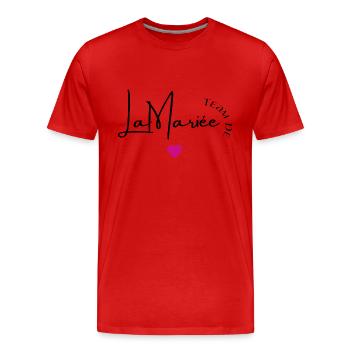 Team de la mariée - T-shirt bio Premium Homme - rouge - Devant - Damien (186cm)