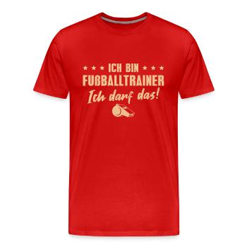 Fußballtrainer Sportverein Fußball Trainer - Männer Premium Bio T-Shirt - Rot - Vorne - Damien (186cm)