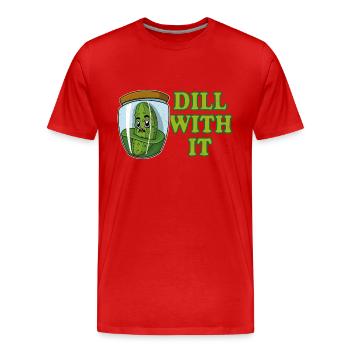 Concombres, cornichons, cornichons, fruits - T-shirt bio Premium Homme - rouge - Devant - Damien (186cm)
