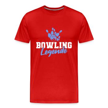 Bowling Legende Bowler Geschenk - Männer Premium Bio T-Shirt - Rot - Vorne - Damien (186cm)