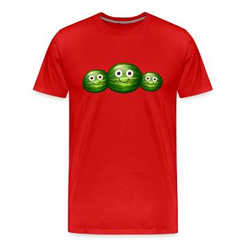 Famille,Melon,Pastèque,Melons - T-shirt bio Premium Homme - rouge - Devant - Damien (186cm)
