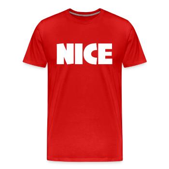 NICE WHITE - Men's Premium Organic T-Shirt - red - Front - Damien (186cm)