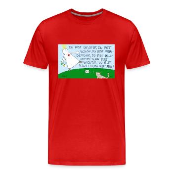 Du bist geliebt, du bist schön, du bist wunderbar, - Männer Premium Bio T-Shirt - Rot - Vorne - Damien (186cm)