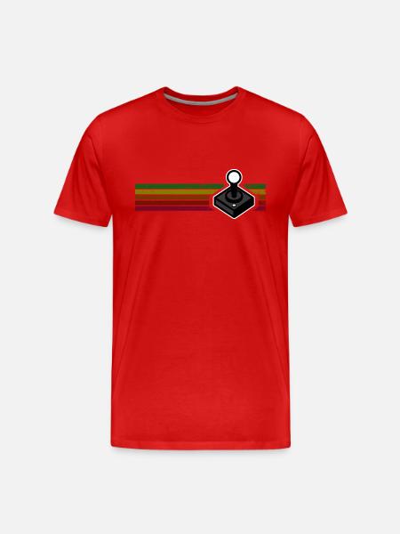Retro Gaming Stick - Männer Premium Bio T-Shirt - Rot