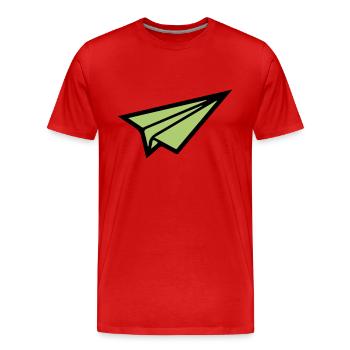 Avion en papier 02 - T-shirt bio Premium Homme - rouge - Devant - Damien (186cm)